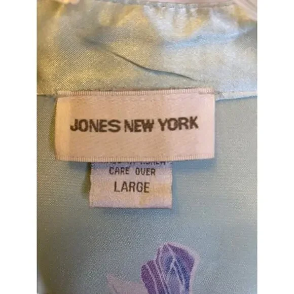 JONES NEW YORK 2 Piece Matching Satin Long Gown & Robe Size Large Mint, Purple - Picture 8 of 10